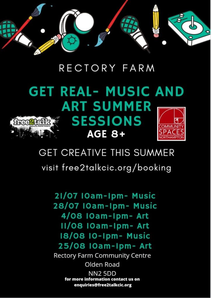 Programme of summer activities for young people at Rectory Farm Community Centre